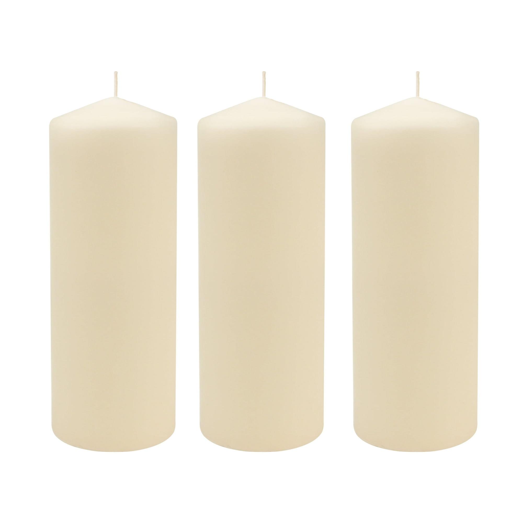 Stonebriar 3" x 8" Unscented 1-Wick Ivory Pillar Candles, 3 Pack