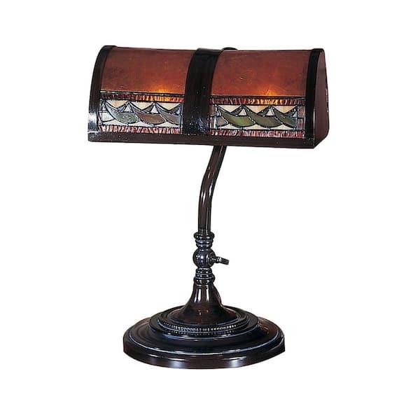 14 in. Egyptian Mica Bronze Desk Lamp