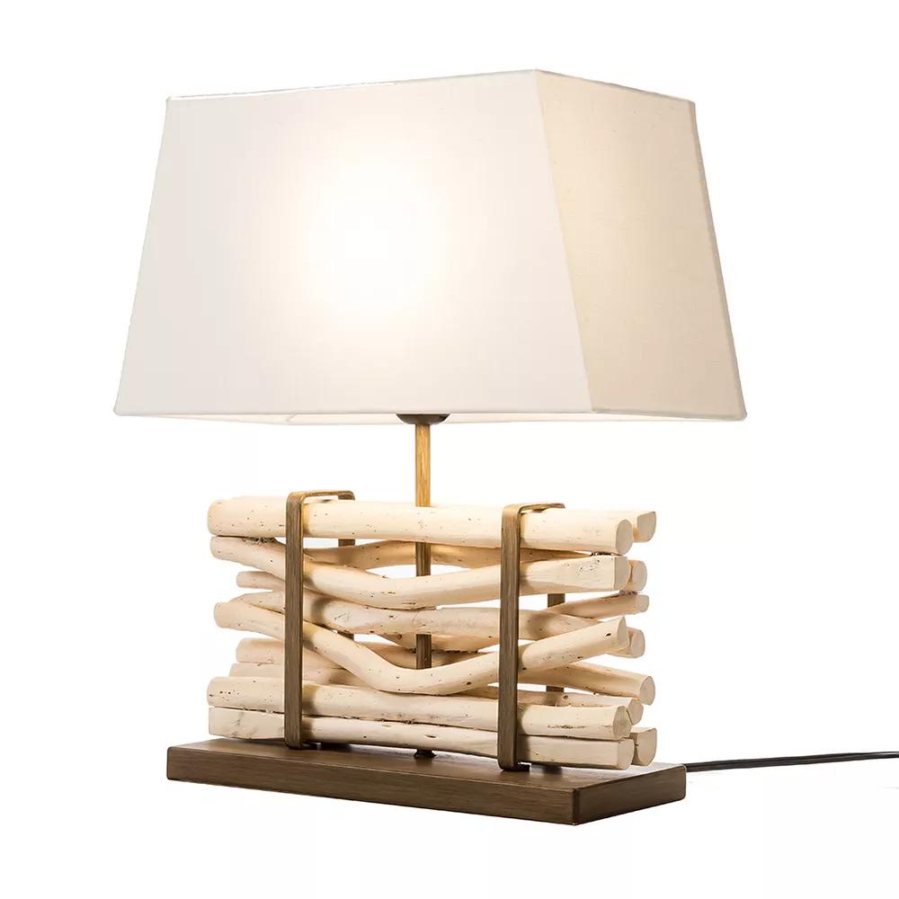 Modern Home Driftwood Stack Nautical Natural Wood Table Lamp