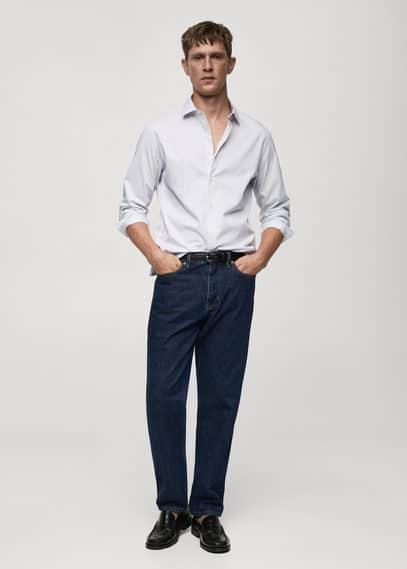 Slim fit striped cotton shirt