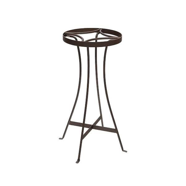 24.5 in. H Wrought Iron Tara Plant Stand Roman Bronze Powedercoat Finish for Indoor Outdoor
