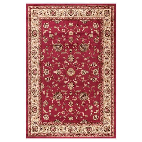 Jewel Collection Marash Red Rectangle Indoor 9 ft. 3 in. x 12 ft. 6 in. Area Rug 3