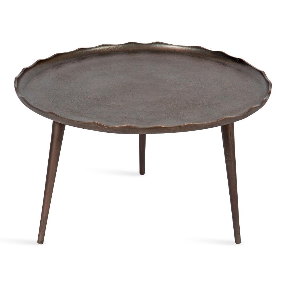 Kate and Laurel Alessia Round Metal Coffee Table, 25x25x15, Bronze