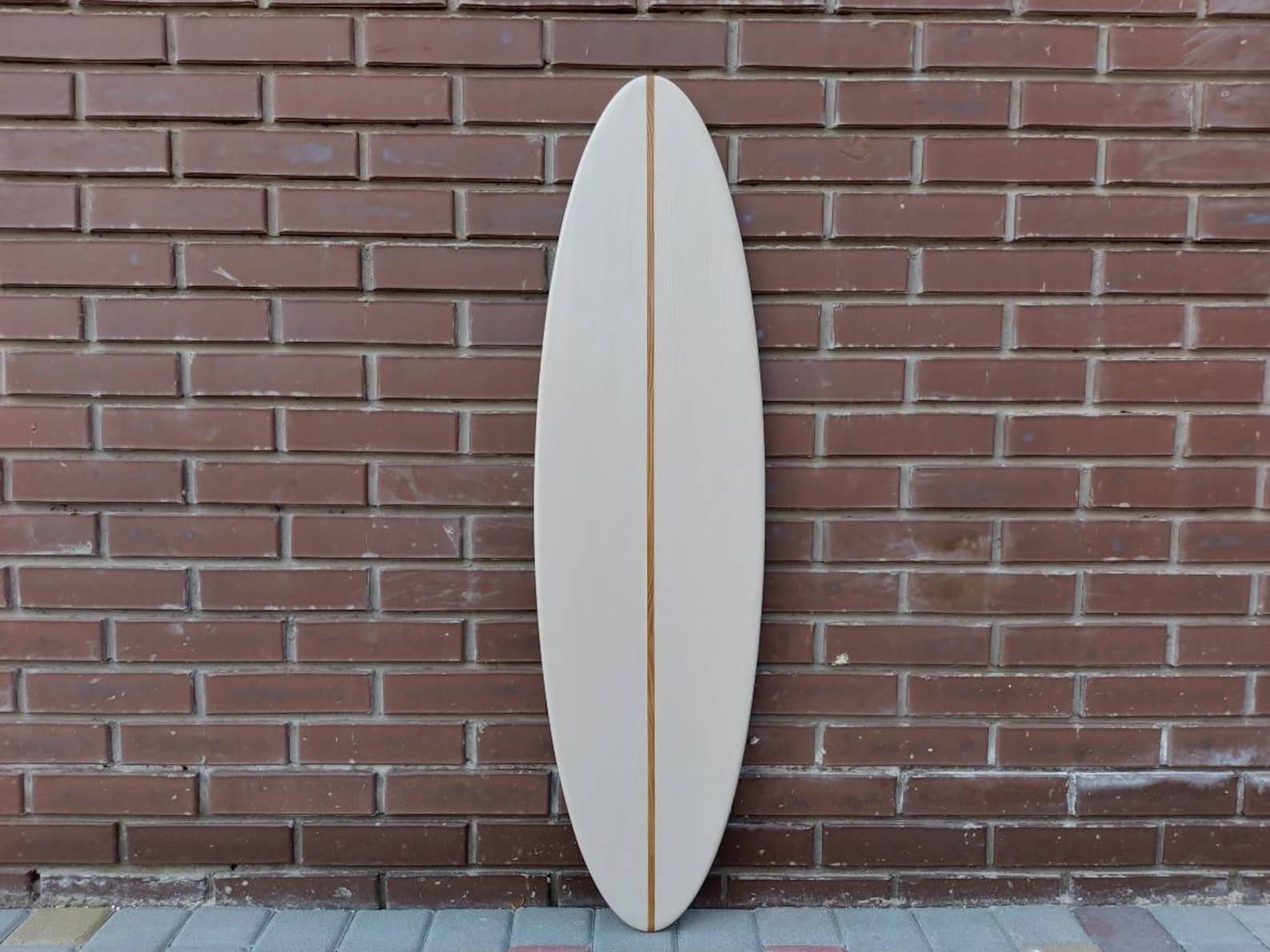 Ivory surfboard wall art decor - Decorative surf board sign for beach themed house - Custom colors